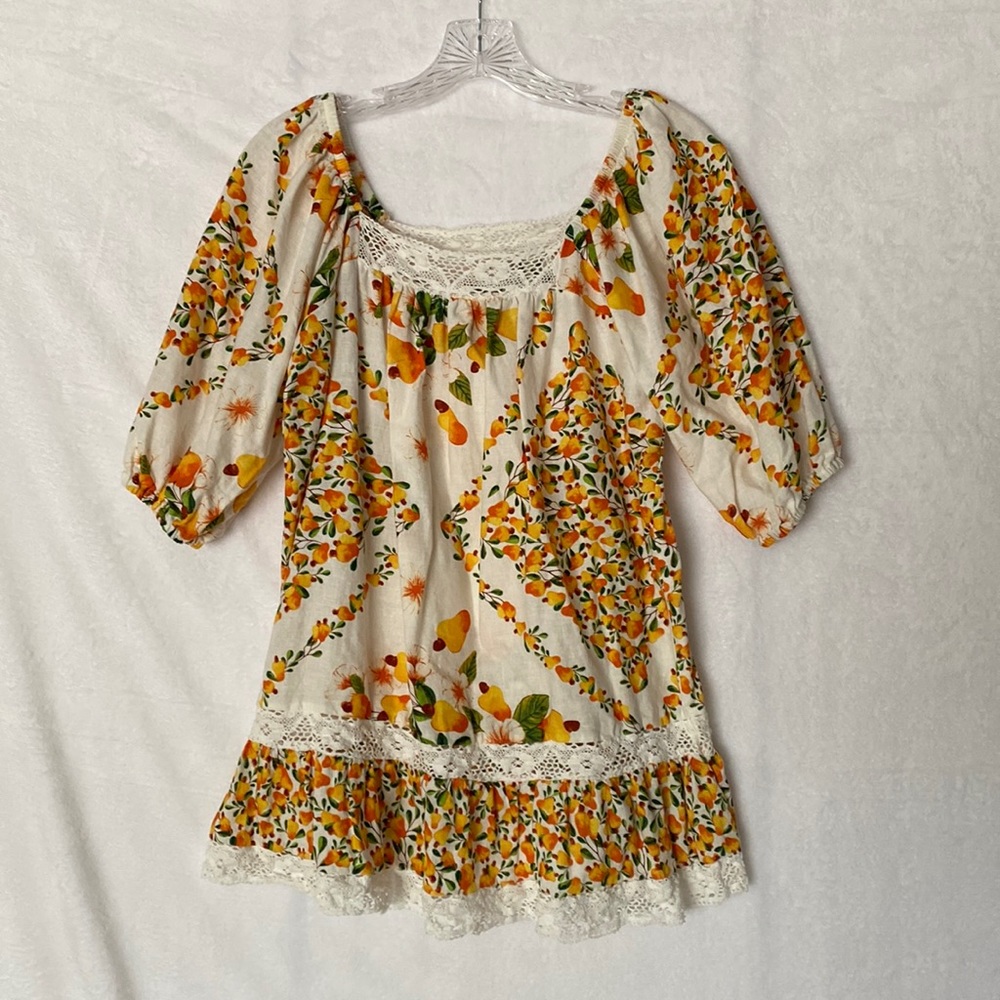 Artelier Nicole Miller Fruit Print Top